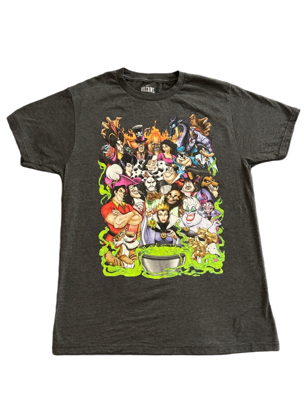 Disney Villains Halloween Graphic Tee Gray Men’s M Evil Queen Ursula